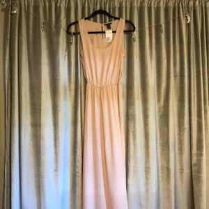 H&M cream pink maxi dress